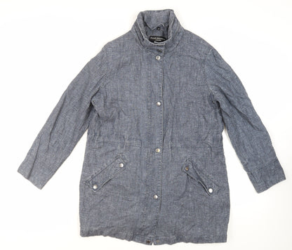 FOUR SEASONS Womens Blue Overcoat Coat Size M Zip