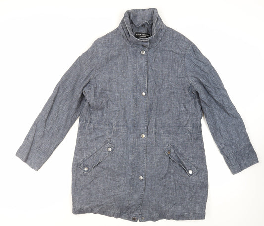 FOUR SEASONS Womens Blue Overcoat Coat Size M Zip