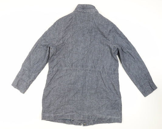 FOUR SEASONS Womens Blue Overcoat Coat Size M Zip