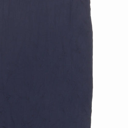 PRETTYLITTLETHING Womens Blue Viscose Straight & Pencil Skirt Size 8 - Elasticated Waist