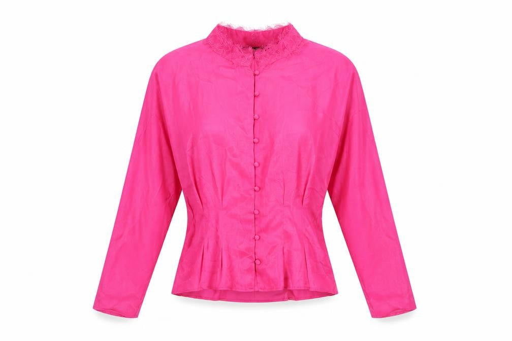 Womens UK Size M Zara Pink Basic Button-Up
