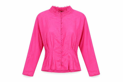 Womens UK Size M Zara Pink Basic Button-Up