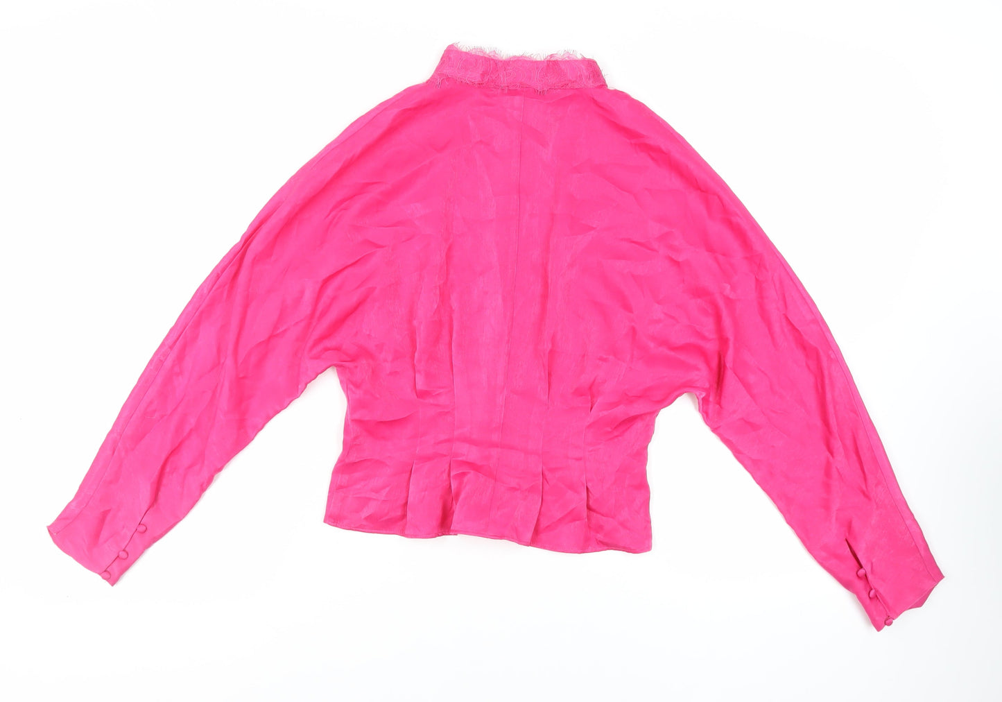 Womens UK Size M Zara Pink Basic Button-Up