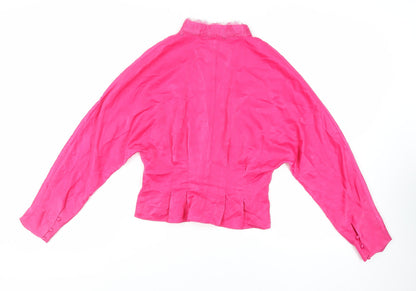 Womens UK Size M Zara Pink Basic Button-Up