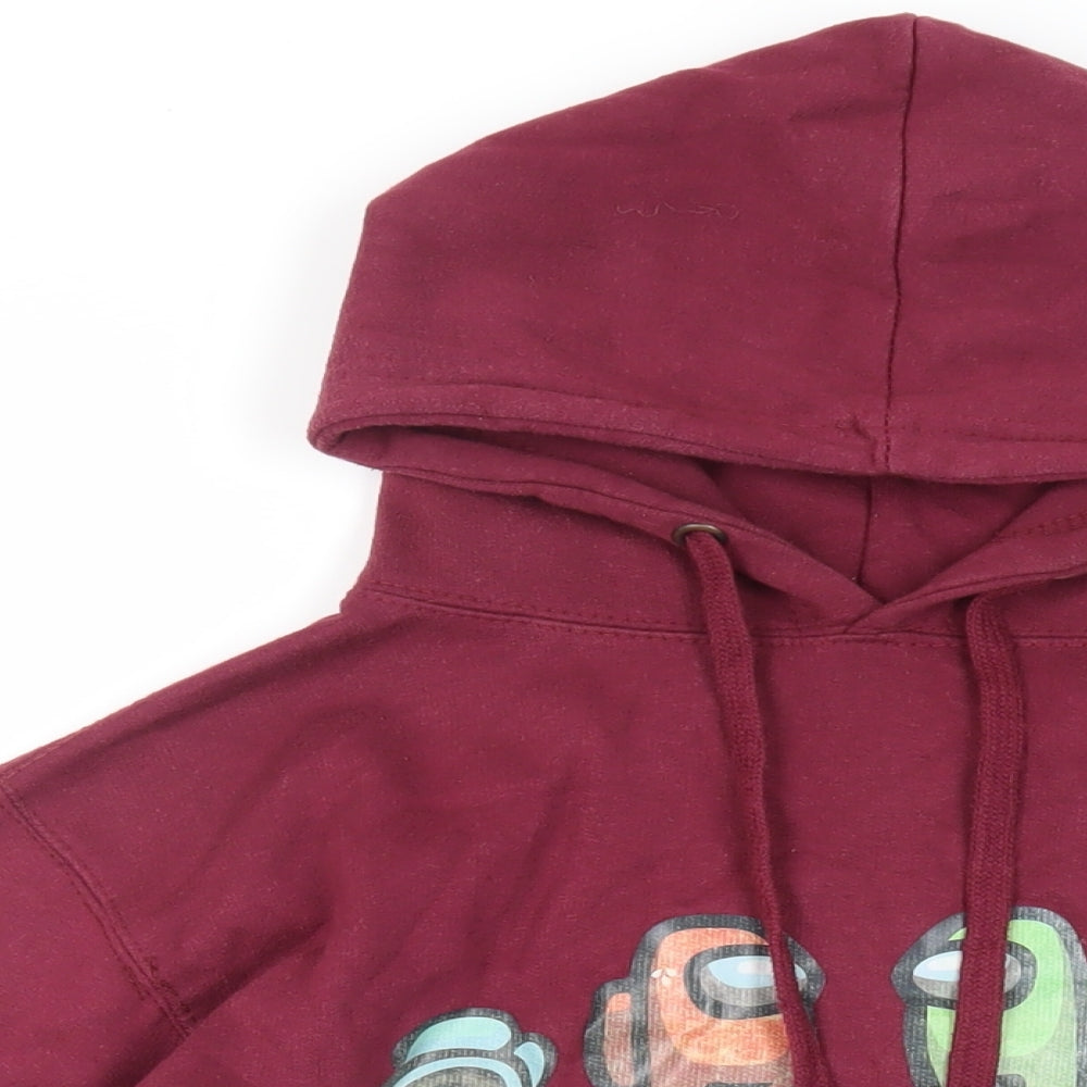 Among Us Girls Purple Cotton Pullover Hoodie Size 12-13 Years Pullover - Pockets