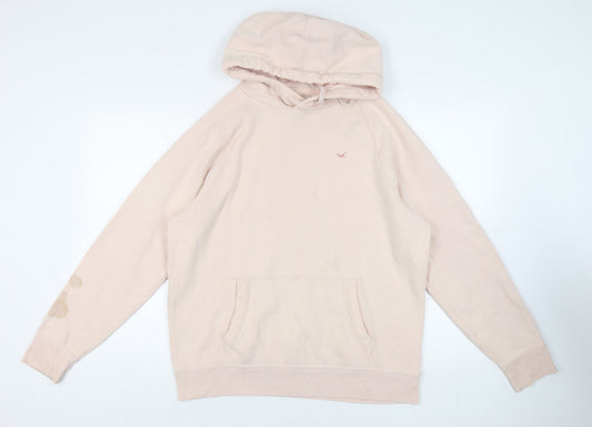 Mens UK Size XL Hollister Pink Pullover Hoodie