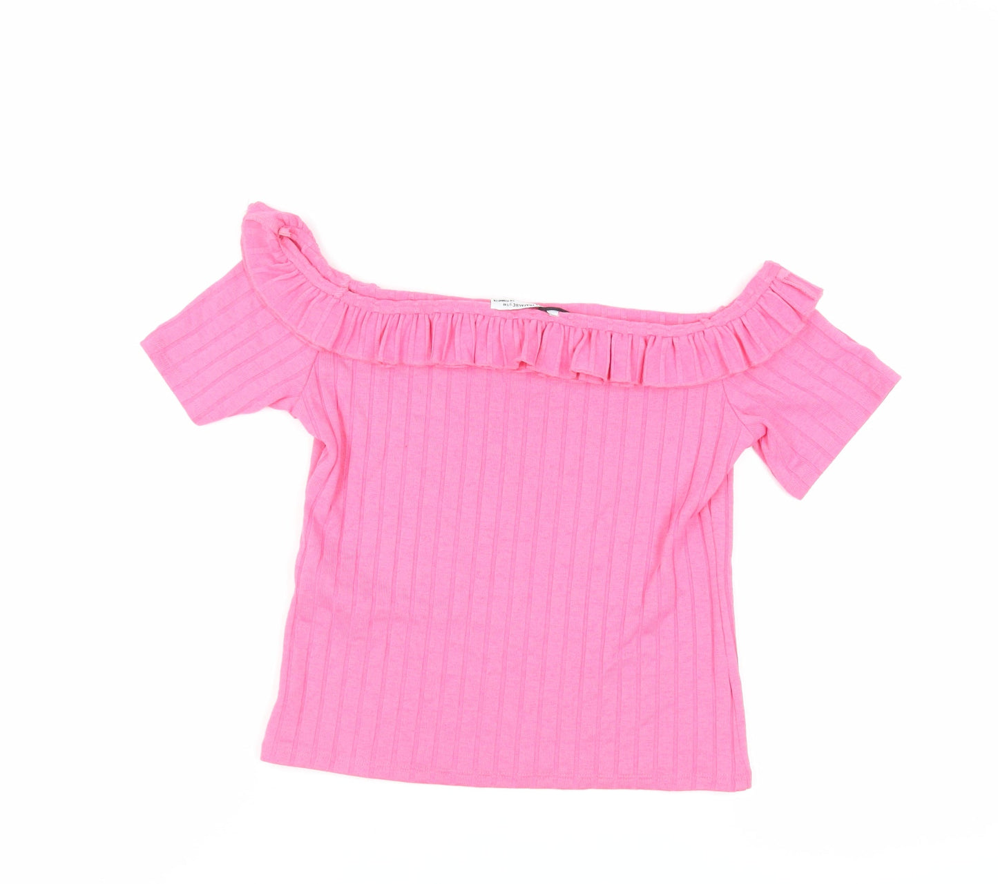 Womens UK Size S Zara Pink Basic T-Shirt
