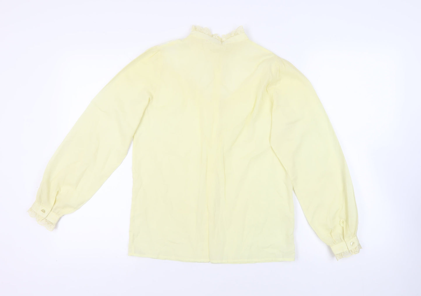 Womens UK Size 10 Chelsea Girl Yellow Basic Button-Up