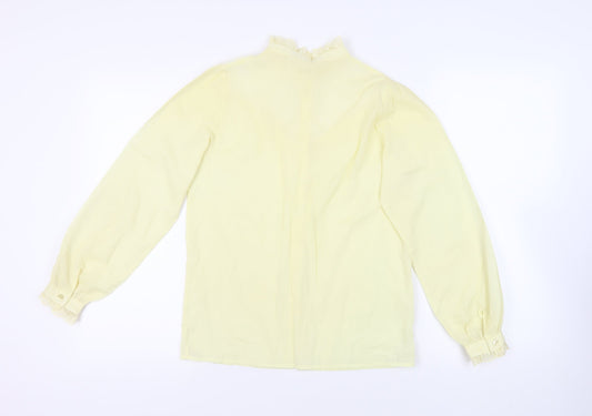 Womens UK Size 10 Chelsea Girl Yellow Basic Button-Up