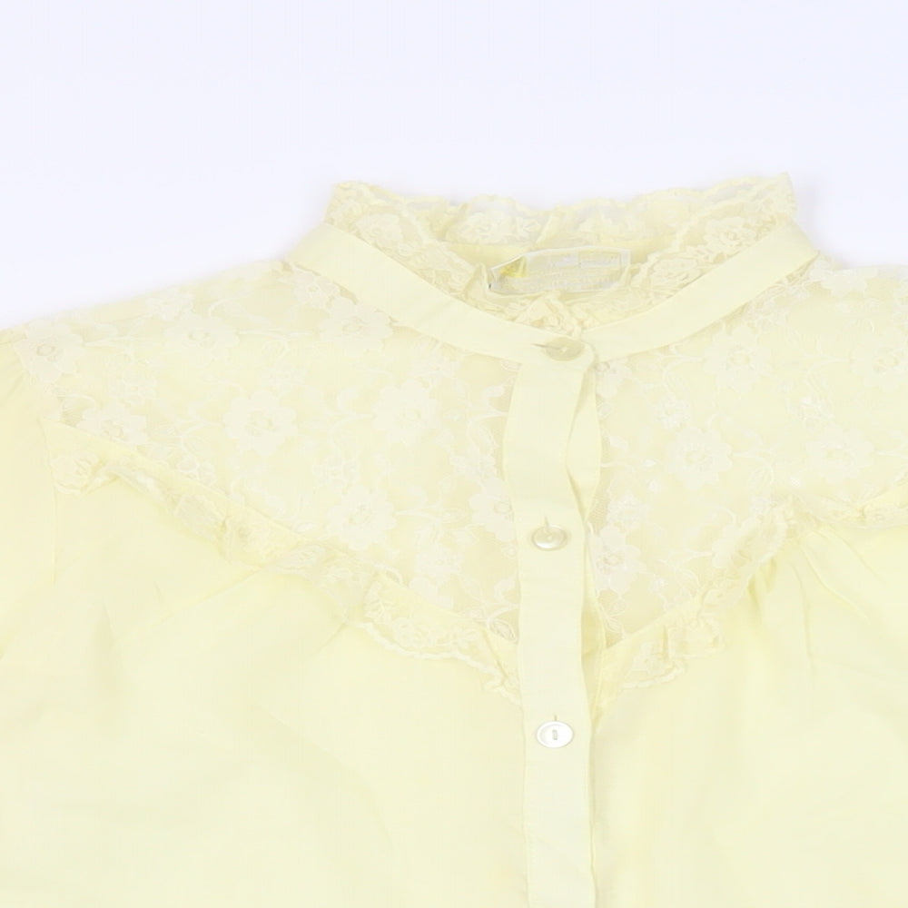 Womens UK Size 10 Chelsea Girl Yellow Basic Button-Up