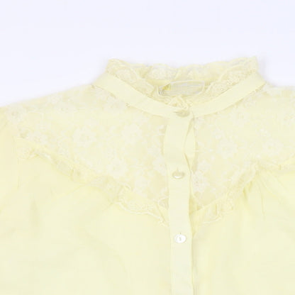 Womens UK Size 10 Chelsea Girl Yellow Basic Button-Up