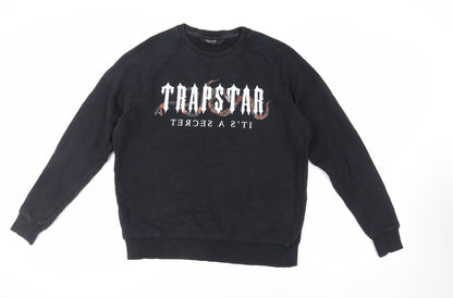 Trapstar Mens Black Cotton Pullover Sweatshirt Size M - Logo