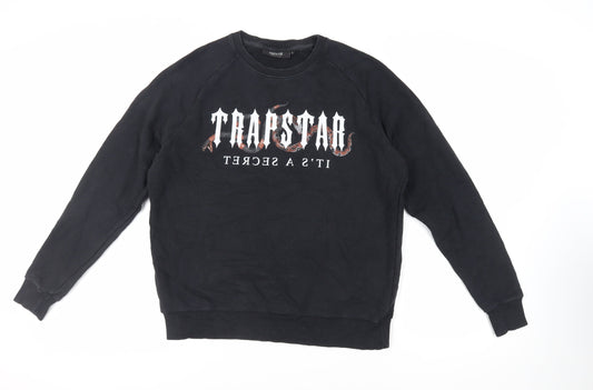 Trapstar Mens Black Cotton Pullover Sweatshirt Size M - Logo