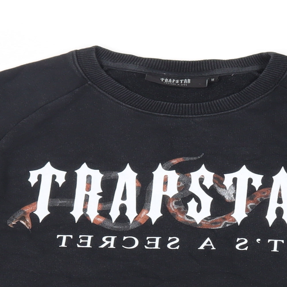 Trapstar Mens Black Cotton Pullover Sweatshirt Size M - Logo