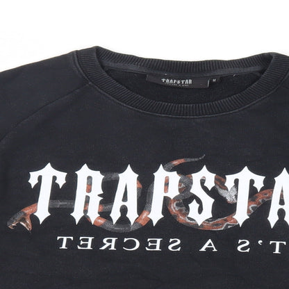 Trapstar Mens Black Cotton Pullover Sweatshirt Size M - Logo