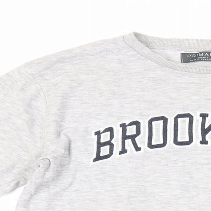Brooklyn Mens Grey Cotton Pullover Sweatshirt Size S