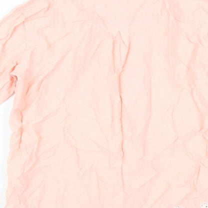 Brand and care label for Gap girls’ pink cotton basic button-up, size 8-9, years collared button - broderie anglaise