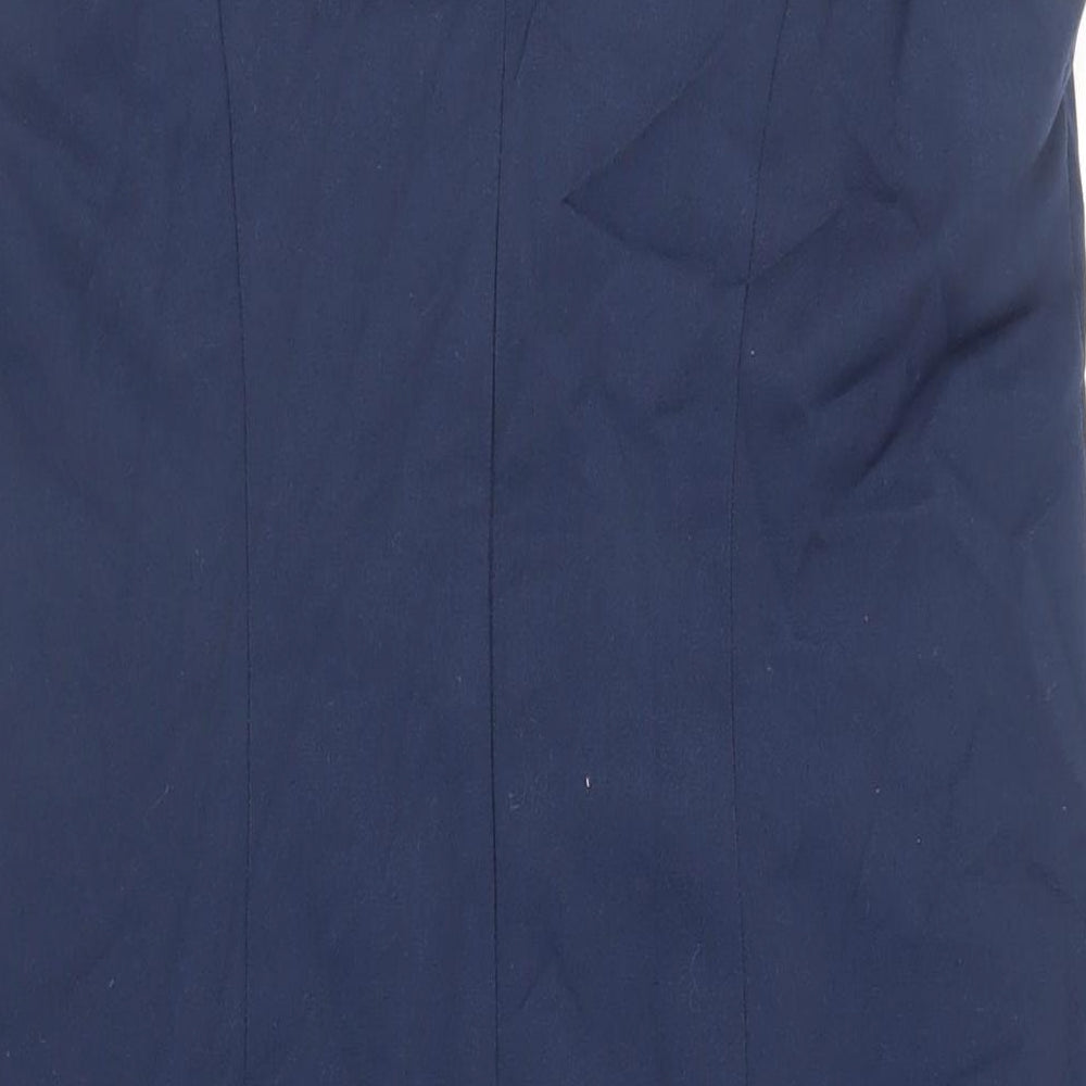 bonprix Womens Blue Polyester Pencil Dress Size 16 Boat Neck Zip