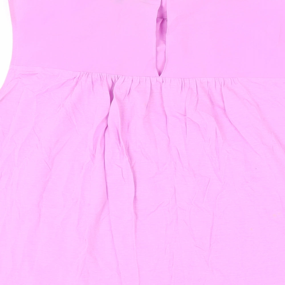 French Connection Womens Purple Polyester Basic Blouse Size M Mock Neck