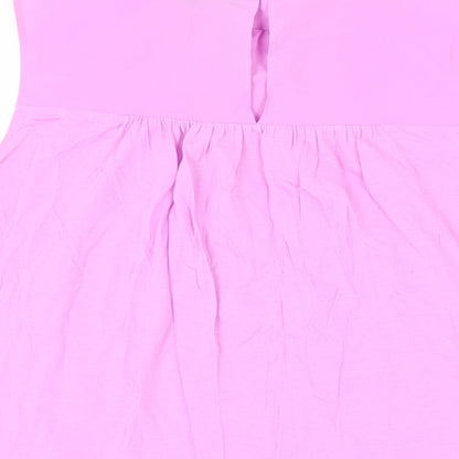 French Connection Womens Purple Polyester Basic Blouse Size M Mock Neck