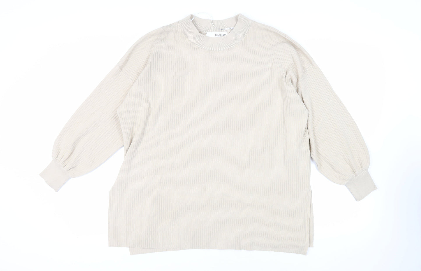 Womens UK Size L Selected Femme Beige Pullover Jumper