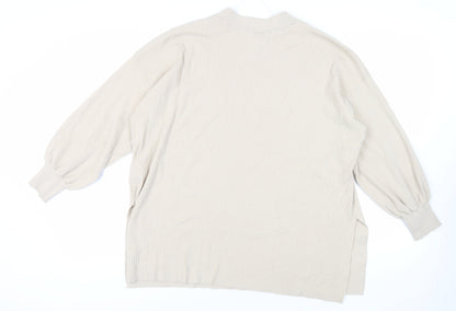 Womens UK Size L Selected Femme Beige Pullover Jumper