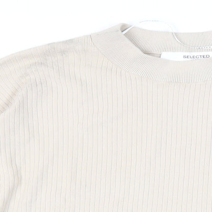 Womens UK Size L Selected Femme Beige Pullover Jumper