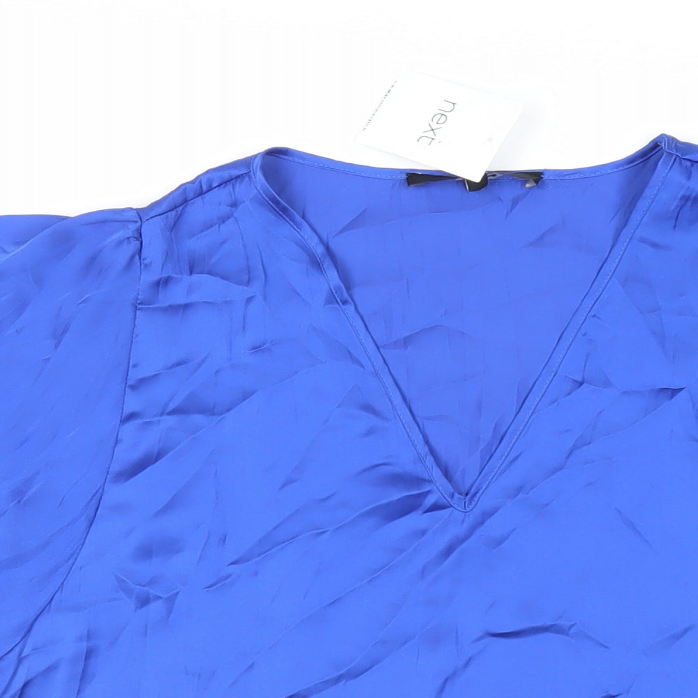 Womens UK Size 6 NEXT Blue Basic Blouse