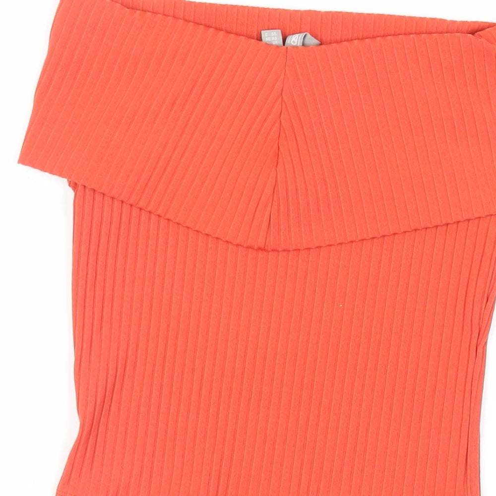 Womens UK Size 6 ASOS Orange Cropped Blouse