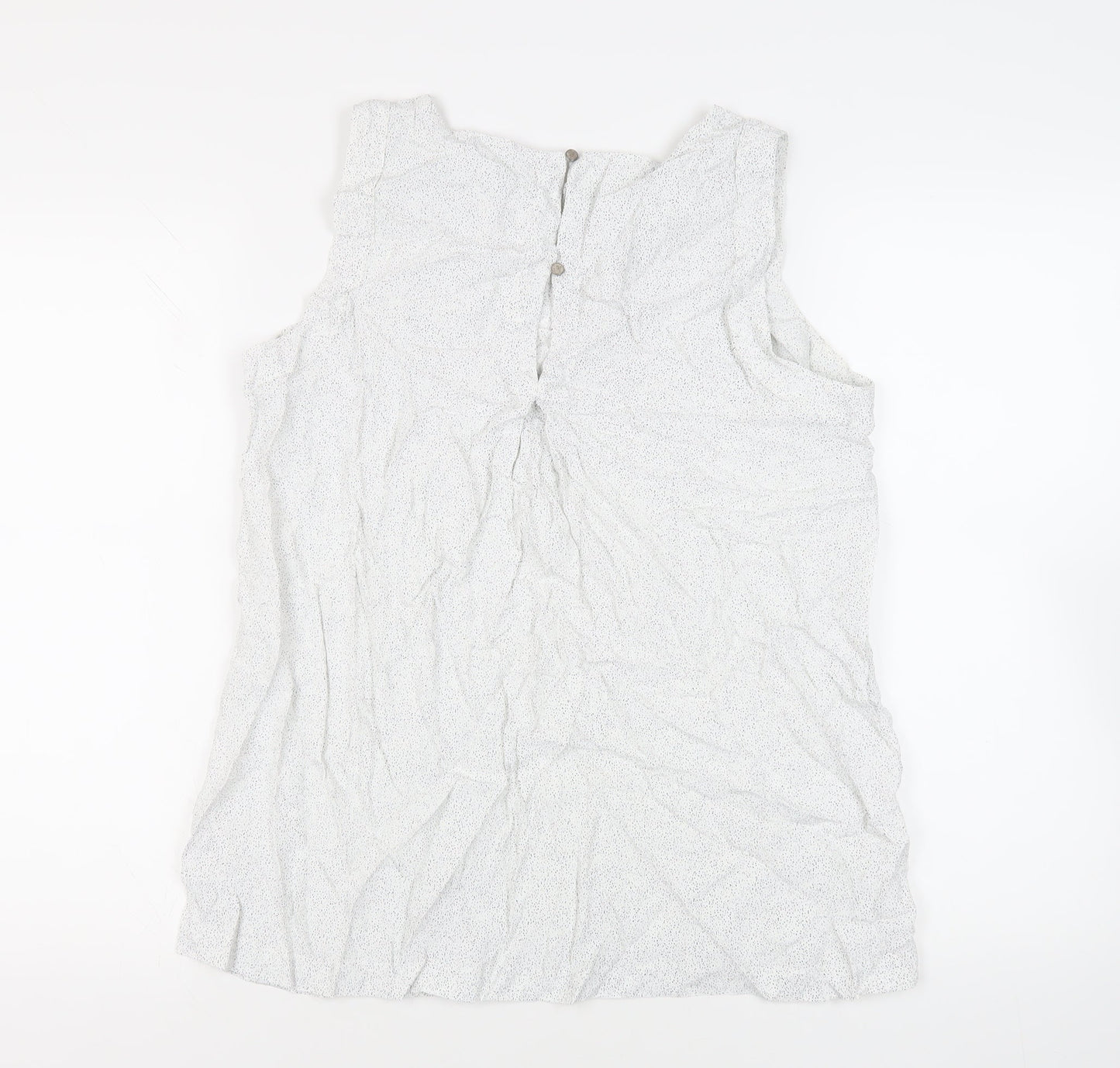 Autograph Womens White Animal Print Viscose Basic Blouse Size 14 Boat Neck