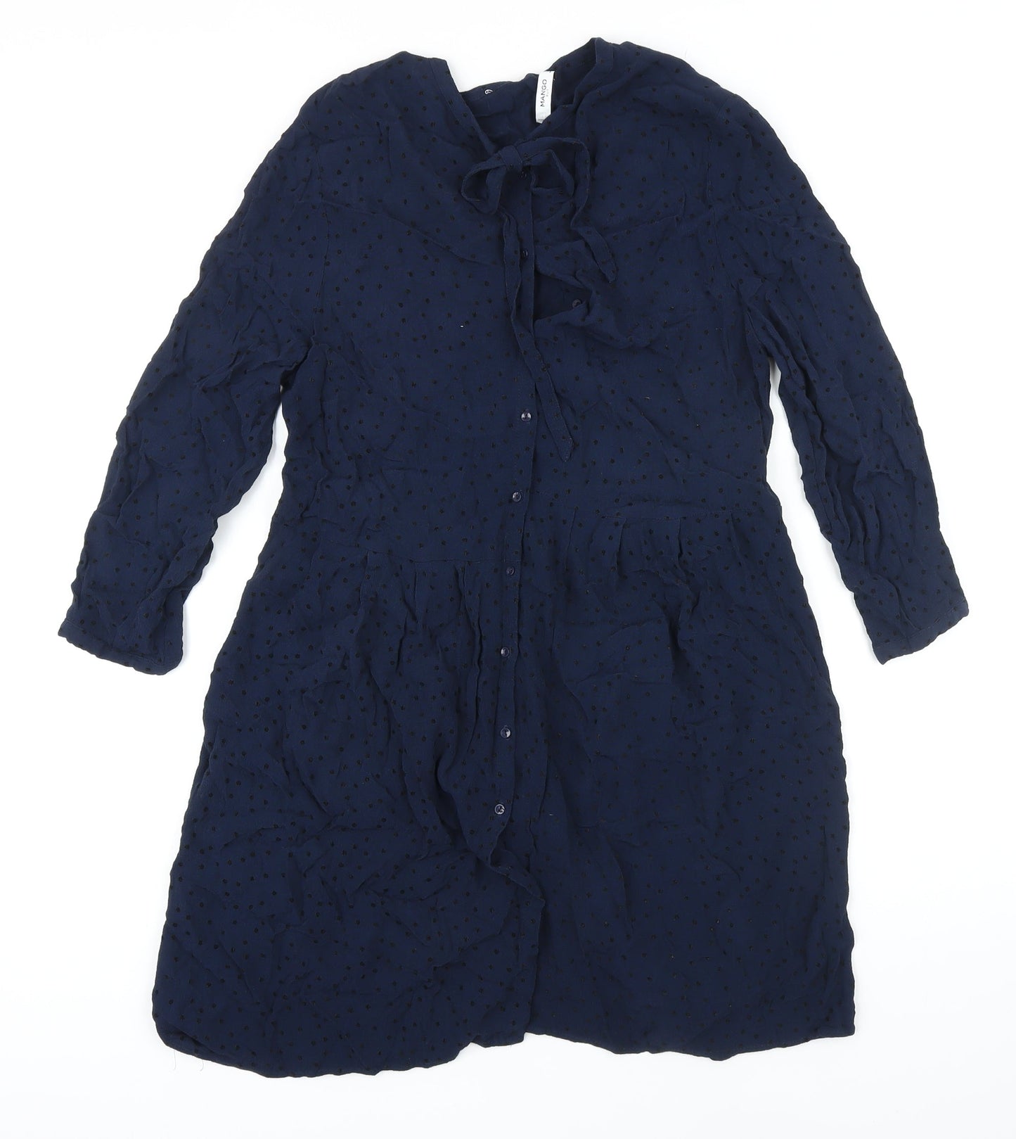 Womens UK Size XL Mango Blue Tunic Blouse
