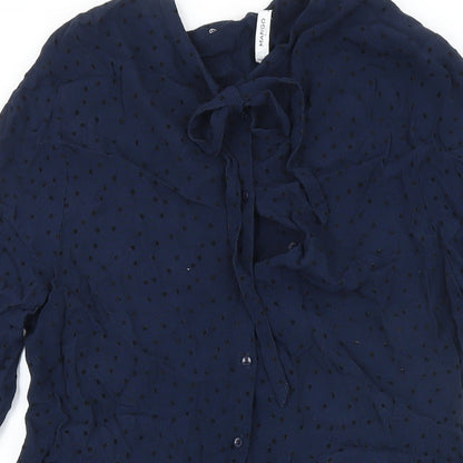 Womens UK Size XL Mango Blue Tunic Blouse