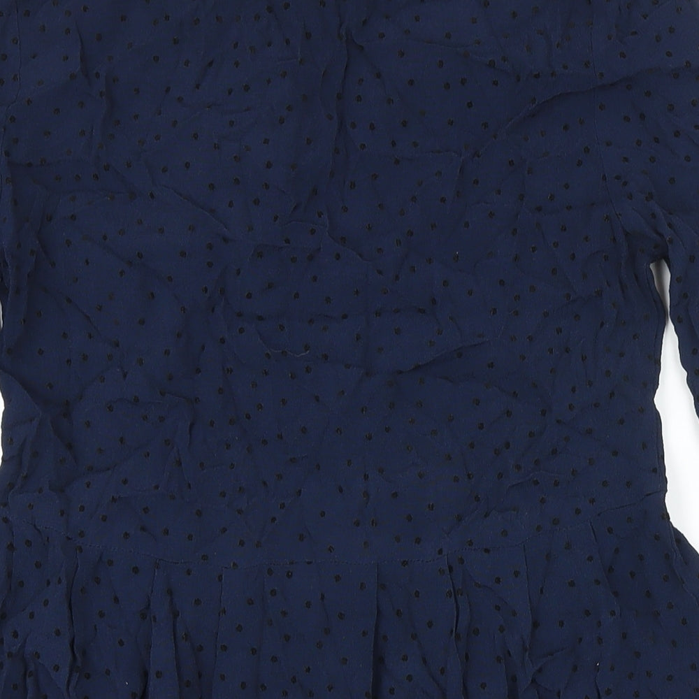 Womens UK Size XL Mango Blue Tunic Blouse
