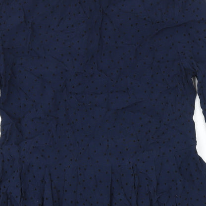 Womens UK Size XL Mango Blue Tunic Blouse