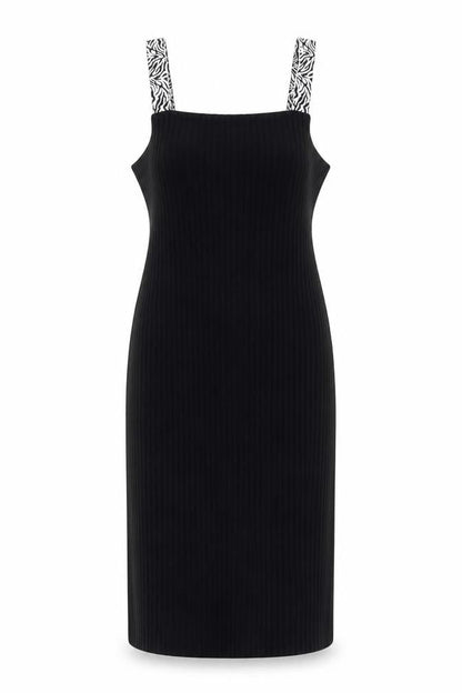 River Island Womens Black Houndstooth Polyester Pencil Dress Size 12 Square Neck