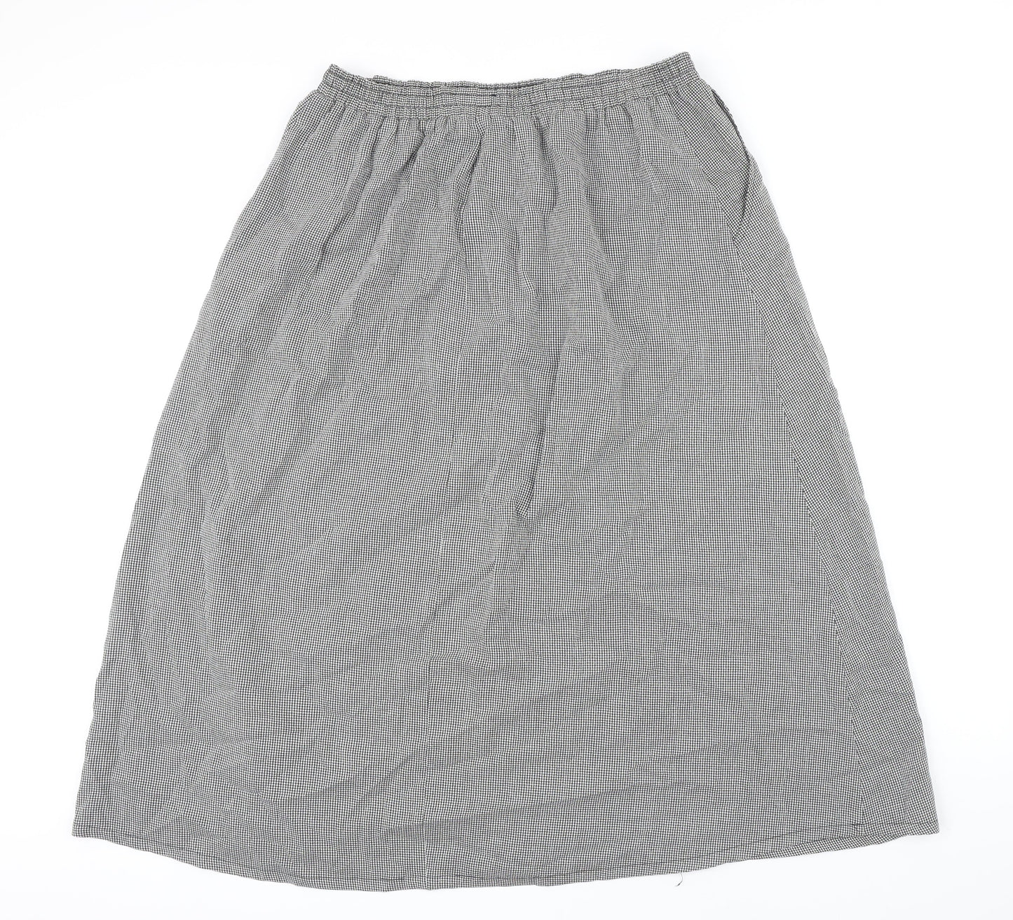Napa Valley Womens Multicoloured Check Rayon A-Line Skirt Size L Button - Elasticated waist