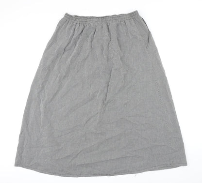 Napa Valley Womens Multicoloured Check Rayon A-Line Skirt Size L Button - Elasticated waist