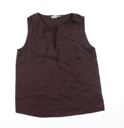 Womens UK Size S H&M Brown Tunic Blouse