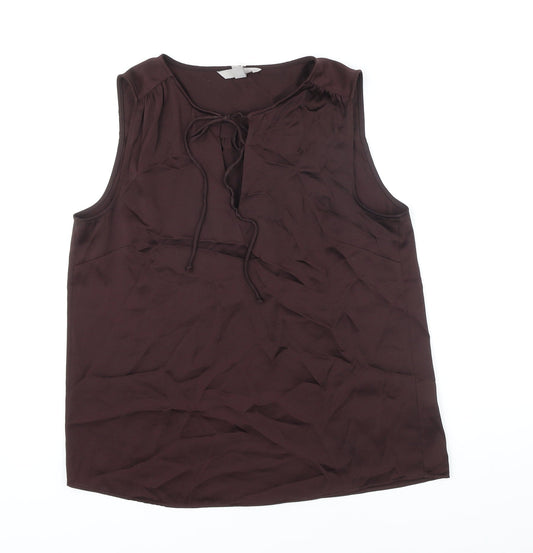 Womens UK Size S H&M Brown Tunic Blouse