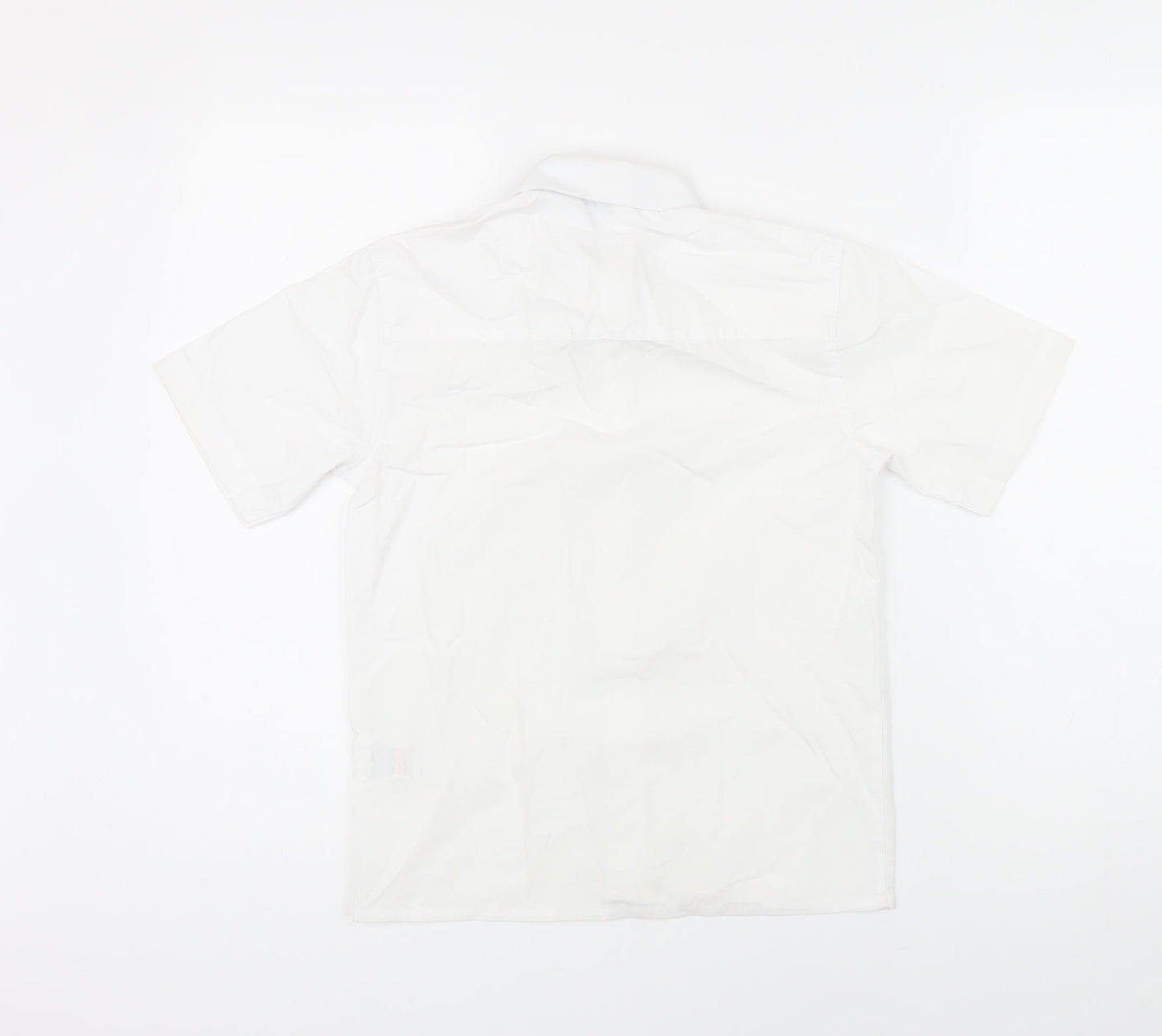 Trutex Girls White Polyester Basic Blouse Size M Collared Button