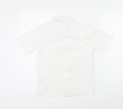 Trutex Girls White Polyester Basic Blouse Size M Collared Button