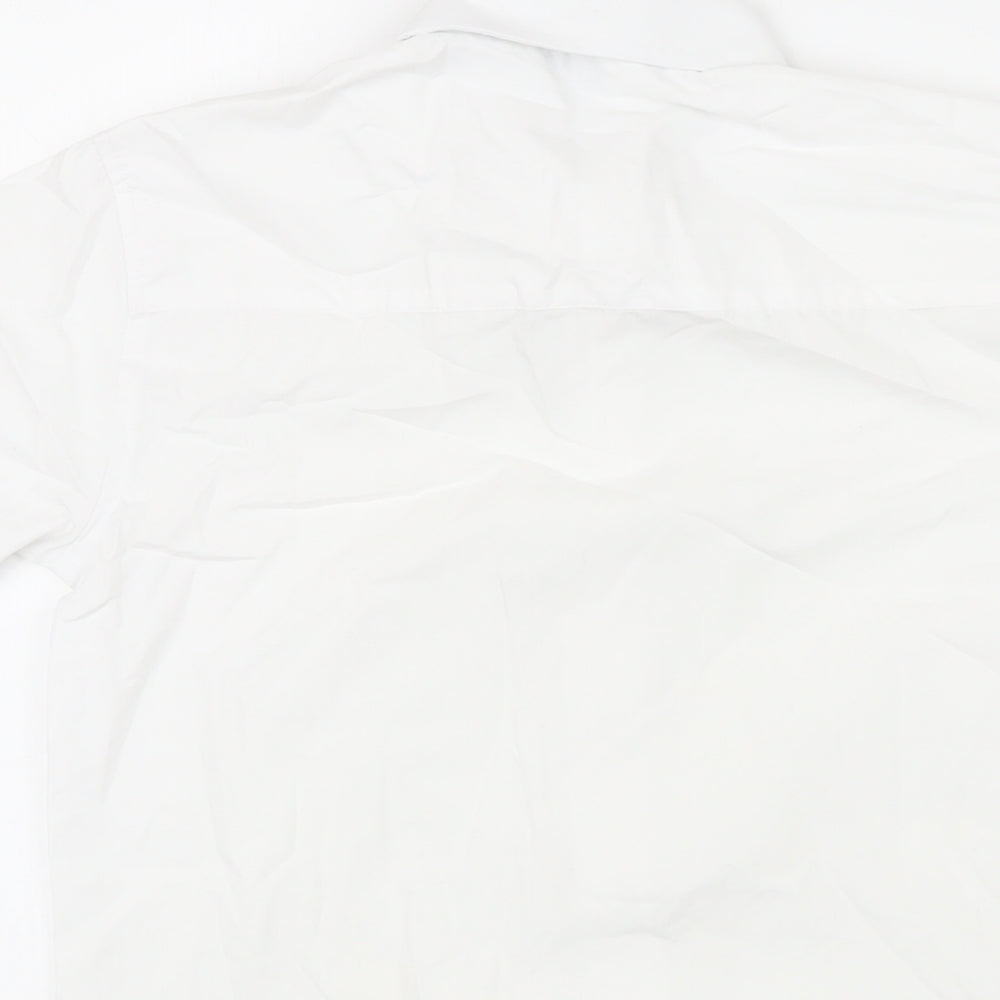 Trutex Girls White Polyester Basic Blouse Size M Collared Button