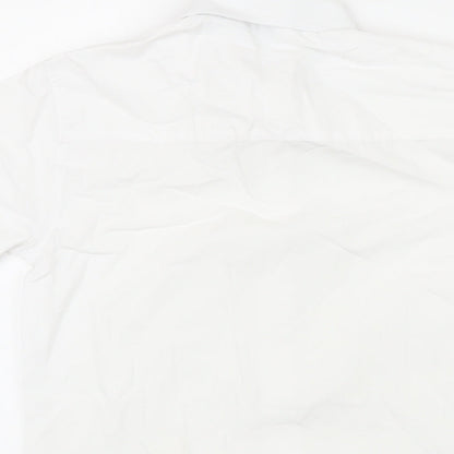 Trutex Girls White Polyester Basic Blouse Size M Collared Button