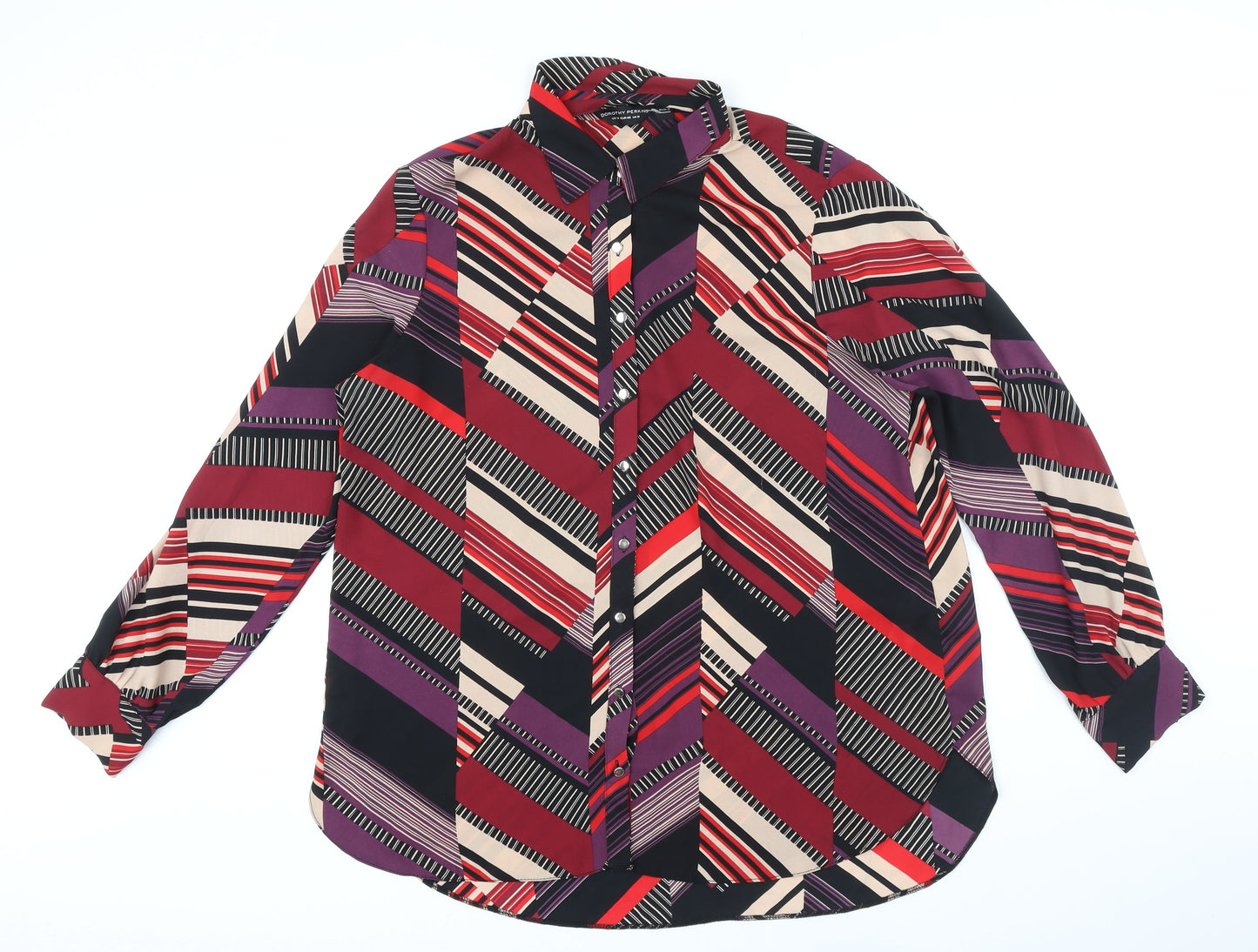 Womens UK Size 18 Dorothy Perkins Multicoloured Basic Blouse