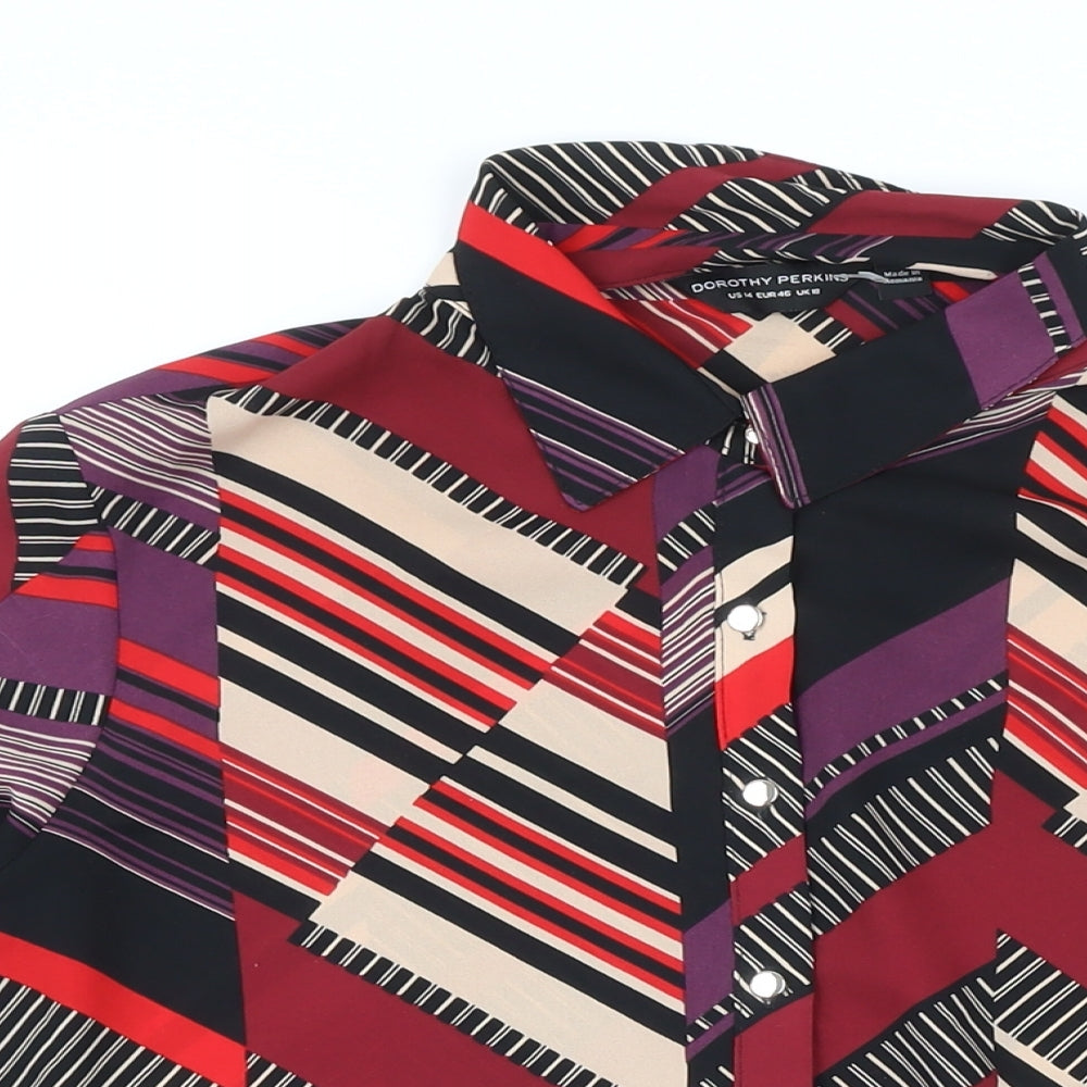Womens UK Size 18 Dorothy Perkins Multicoloured Basic Blouse
