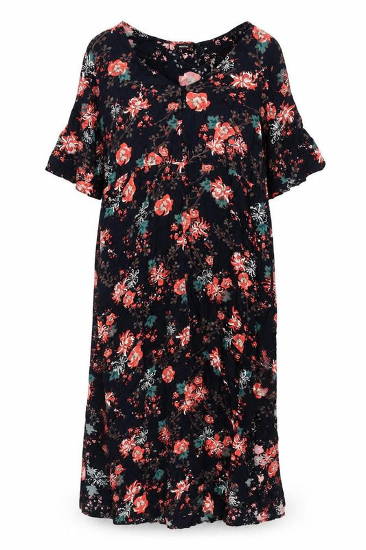 Castaluna Womens Multicoloured Floral Viscose Maxi Size 20 V-Neck - Cold Shoulder