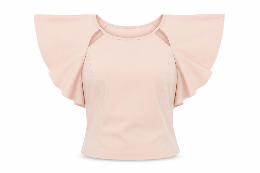 Womens UK Size M Zara Pink Cropped Blouse