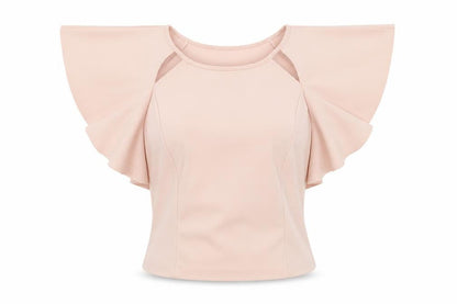 Womens UK Size M Zara Pink Cropped Blouse
