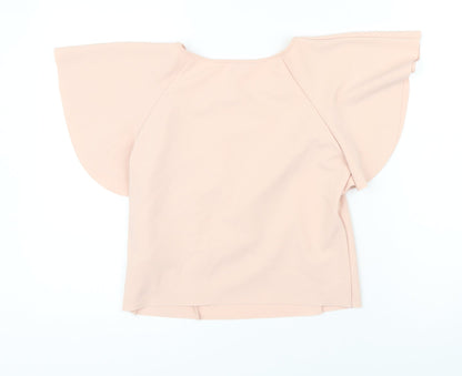Womens UK Size M Zara Pink Cropped Blouse