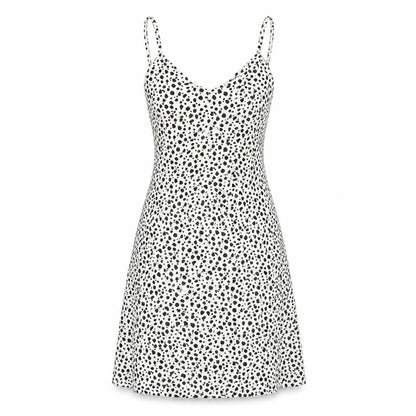 Missguided Womens White Polka Dot Polyester A-Line Size 8 V-Neck